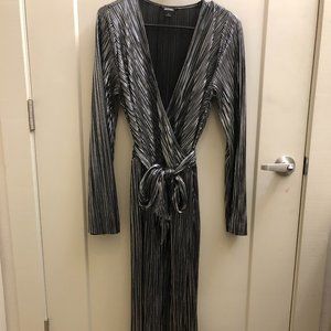 New Years Eve Silver Wrap dress